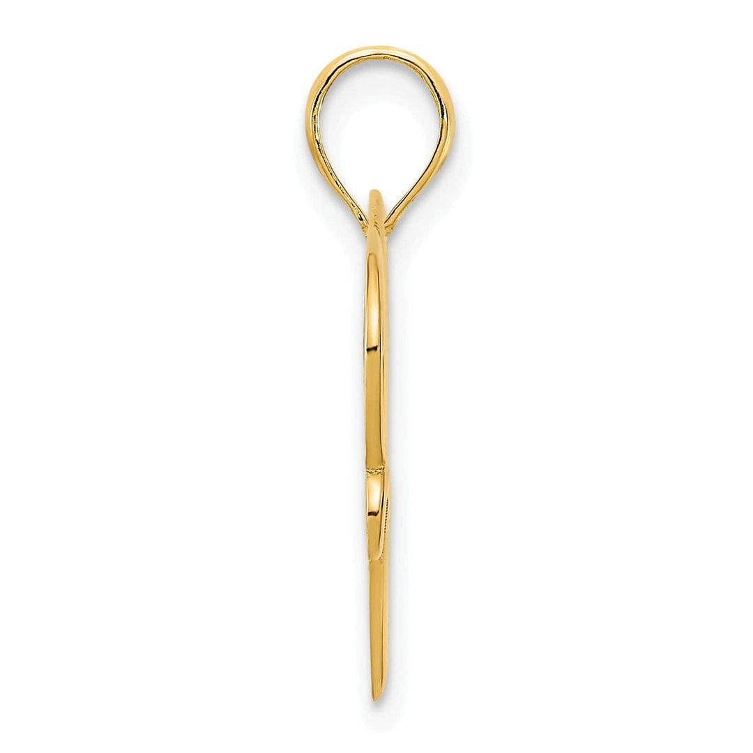 Lovely Rita's Pendants & Charms 14k Yellow Gold Polished Finish Women's Flat Back Heart in a Heart Swirl Shape Design Charm Pendant