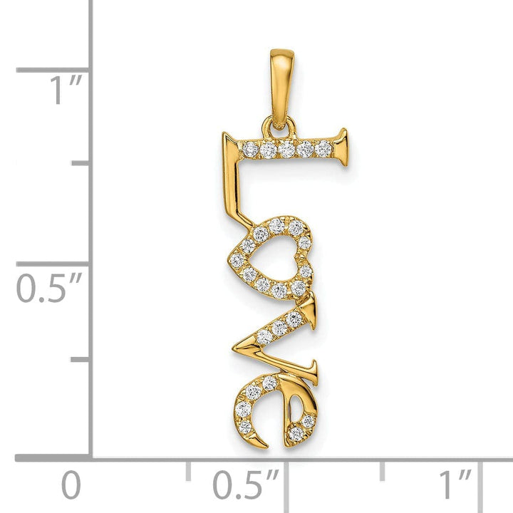 Lovely Rita's Pendants & Charms 14k Yellow Gold Polished Finish Womens  LOVE 0.112-CT Diamond Pendant