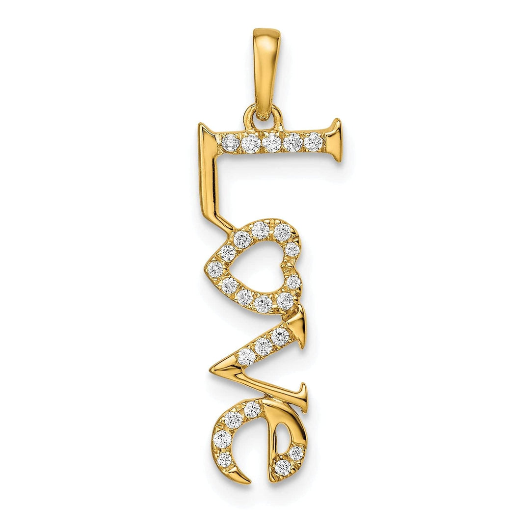 Lovely Rita's Pendants & Charms 14k Yellow Gold Polished Finish Womens  LOVE 0.112-CT Diamond Pendant