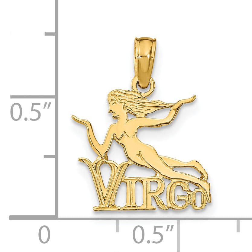 Lovely Rita's Pendants & Charms 14K Yellow Gold Polished Finish Zodiac VIRGO Charm Pendant