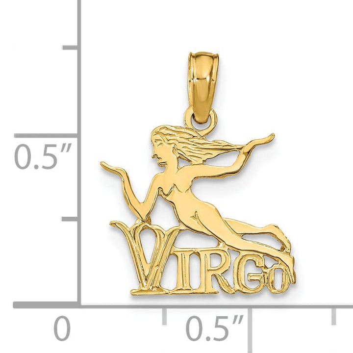 Lovely Rita's Pendants & Charms 14K Yellow Gold Polished Finish Zodiac VIRGO Charm Pendant