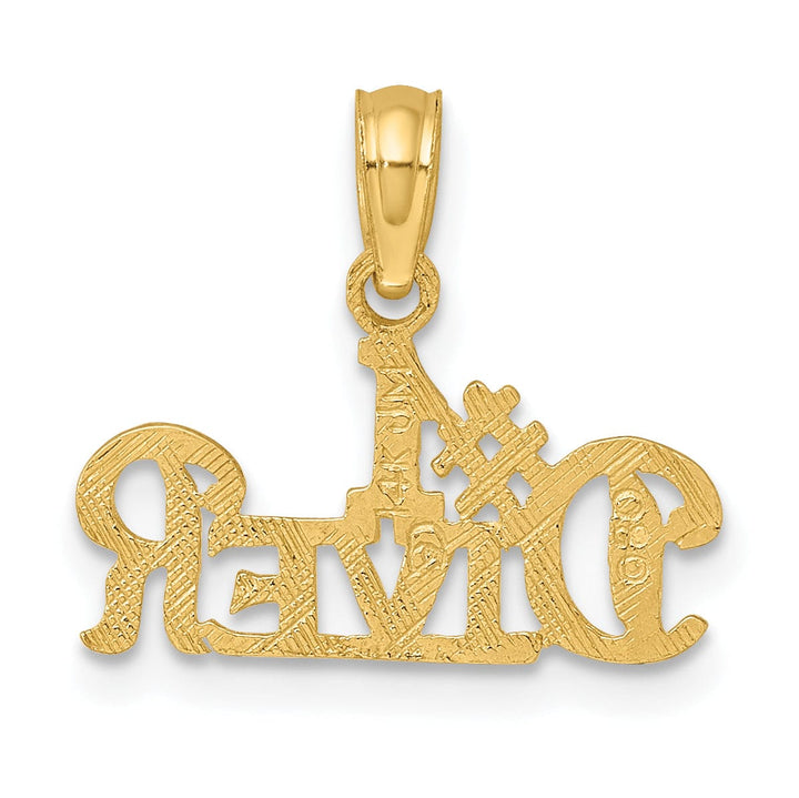 Lovely Rita's Pendants & Charms 14K Yellow Gold  Polished Finished  #1 DIVER Charm Pendant