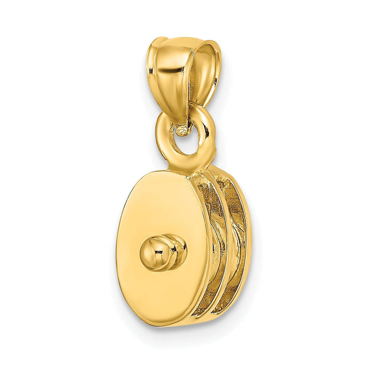Lovely Rita's Pendants & Charms 14K Yellow Gold Polished Finished 3-D Moveable Ship Pulley Charm