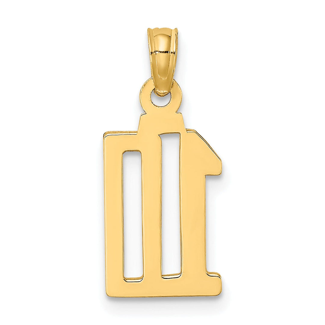 Lovely Rita's Pendants & Charms 14K Yellow Gold Polished Finished Block Script Design Number 10 Charm Pendant