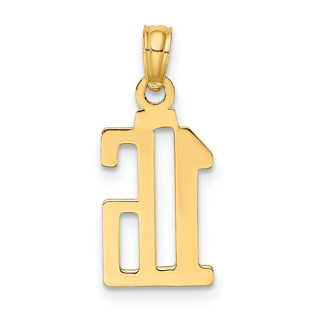 Lovely Rita's Pendants & Charms 14K Yellow Gold Polished Finished Block Script Design Number 16 Charm Pendant