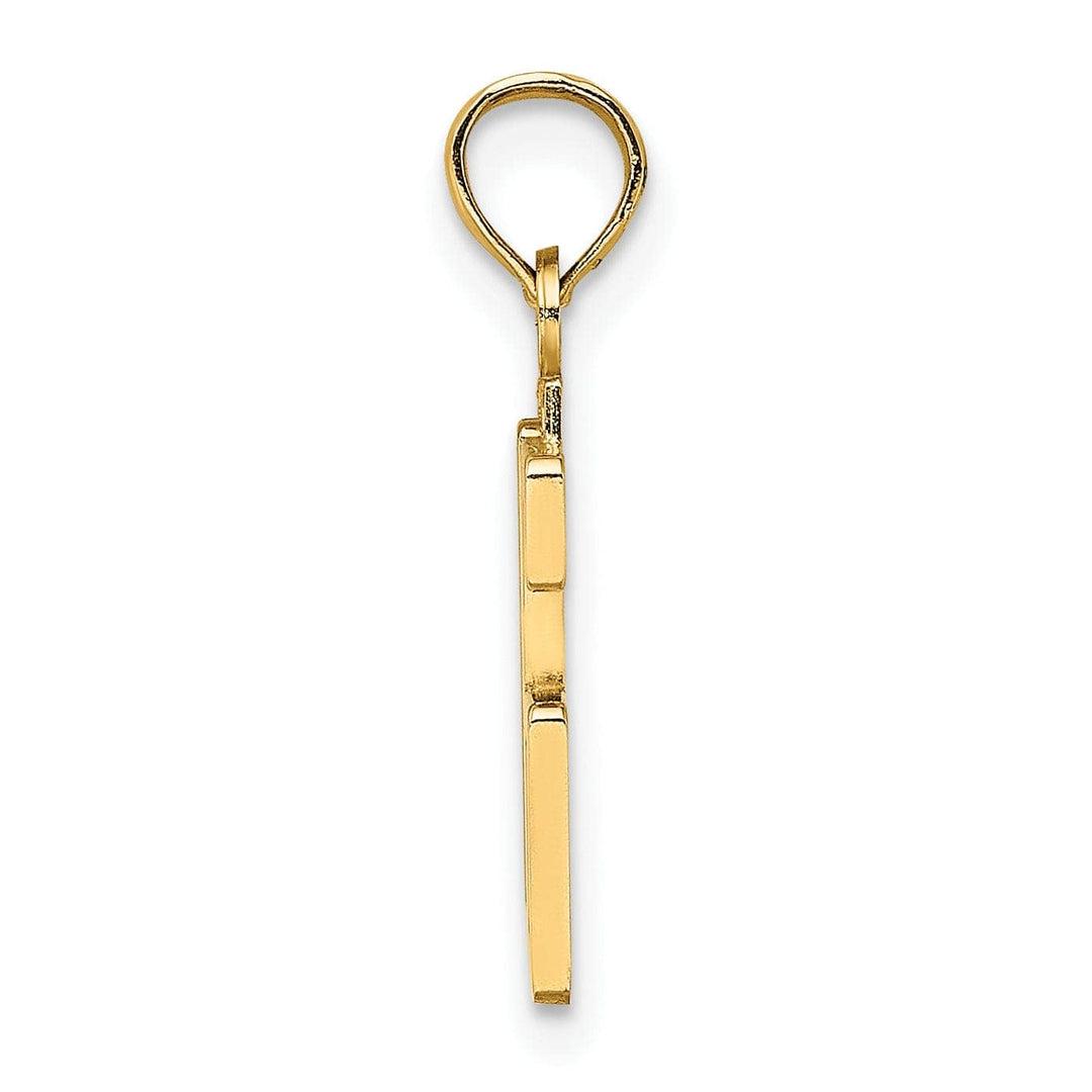 Lovely Rita's Pendants & Charms 14K Yellow Gold Polished Finished Block Script Design Number 16 Charm Pendant