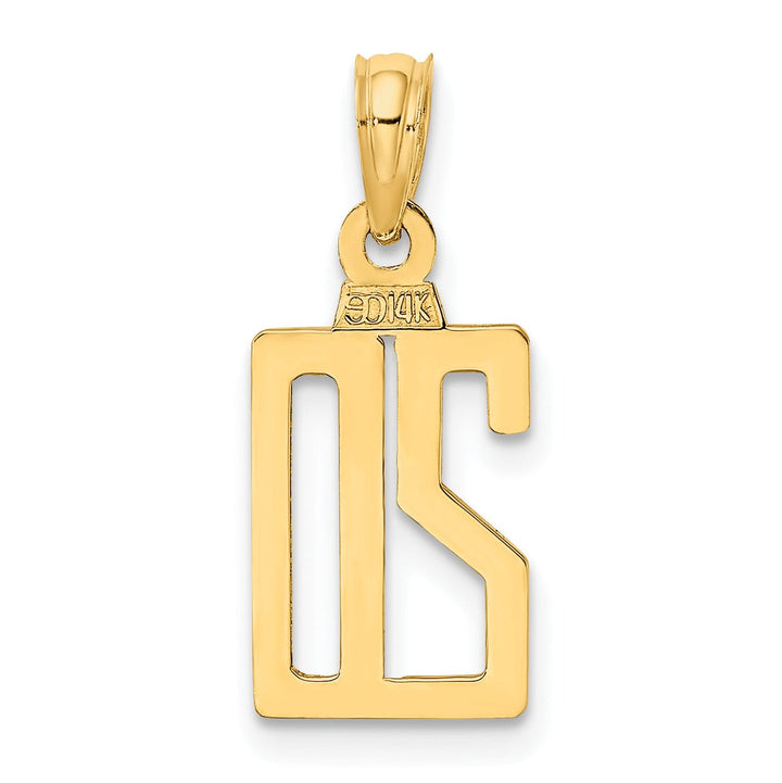 Lovely Rita's Pendants & Charms 14K Yellow Gold Polished Finished Block Script Design Number 20 Charm Pendant