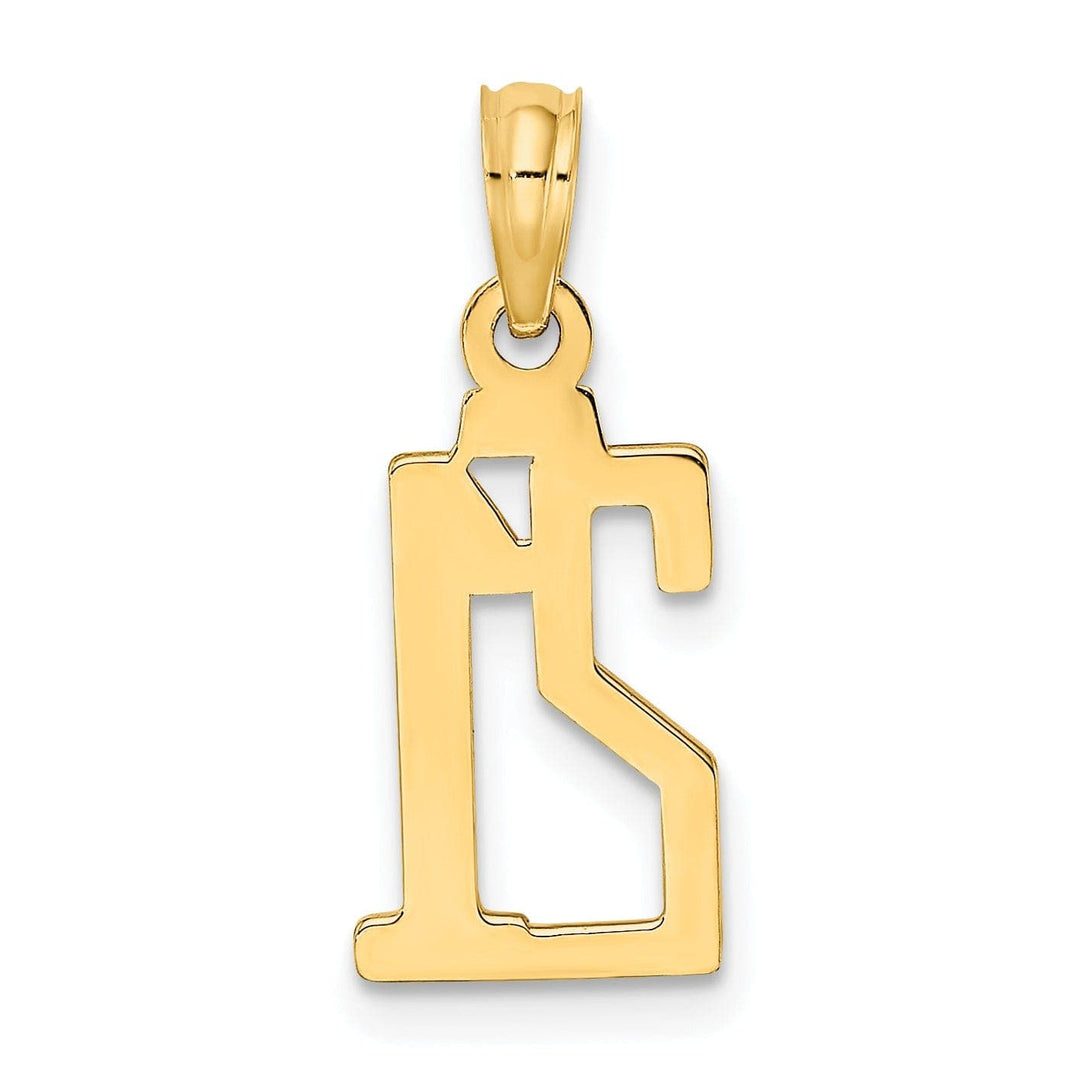 Lovely Rita's Pendants & Charms 14K Yellow Gold Polished Finished Block Script Design Number 21 Charm Pendant