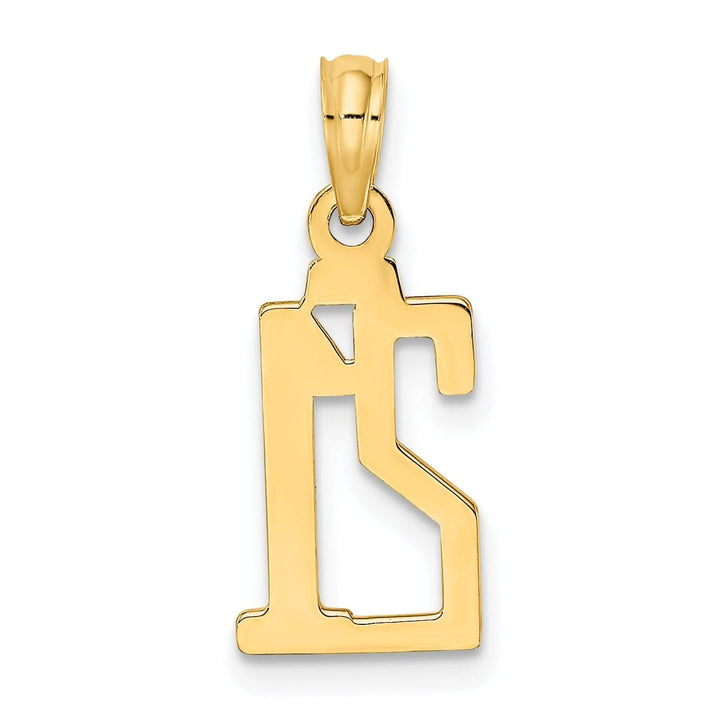 Lovely Rita's Pendants & Charms 14K Yellow Gold Polished Finished Block Script Design Number 21 Charm Pendant
