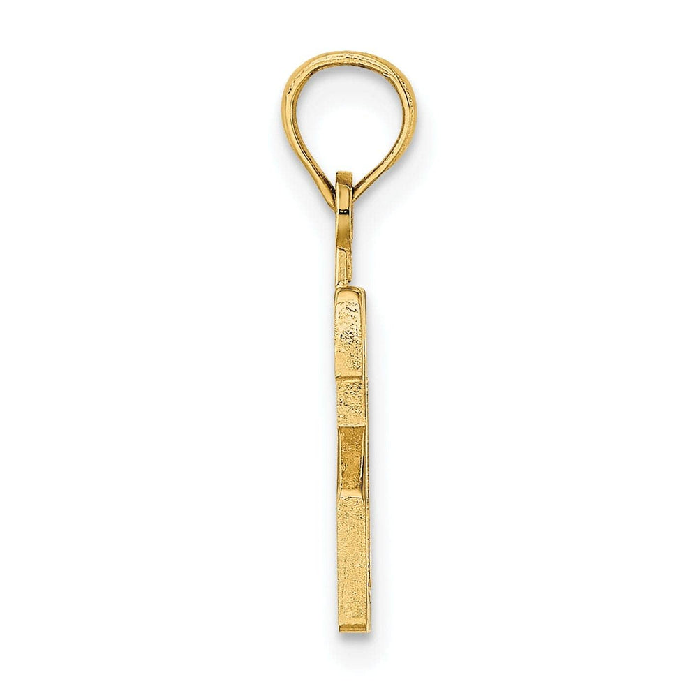 Lovely Rita's Pendants & Charms 14K Yellow Gold Polished Finished Block Script Design Number 21 Charm Pendant