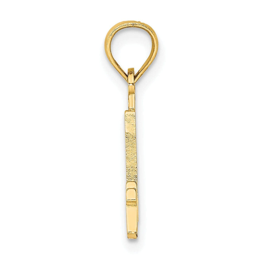Lovely Rita's Pendants & Charms 14K Yellow Gold Polished Finished Block Script Design Number 4 Charm Pendant