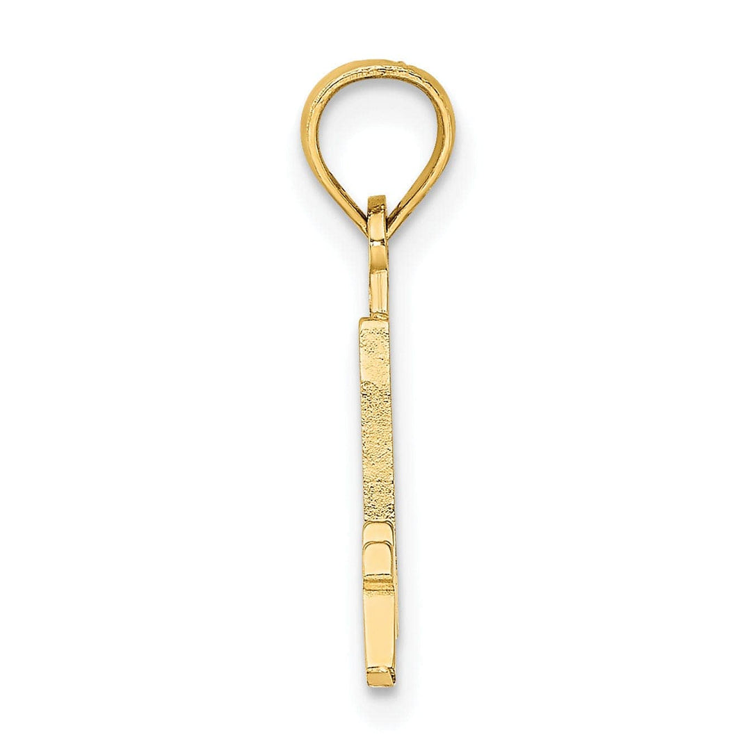 Lovely Rita's Pendants & Charms 14K Yellow Gold Polished Finished Block Script Design Number 4 Charm Pendant