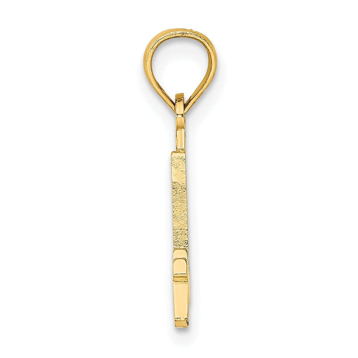 Lovely Rita's Pendants & Charms 14K Yellow Gold Polished Finished Block Script Design Number 4 Charm Pendant