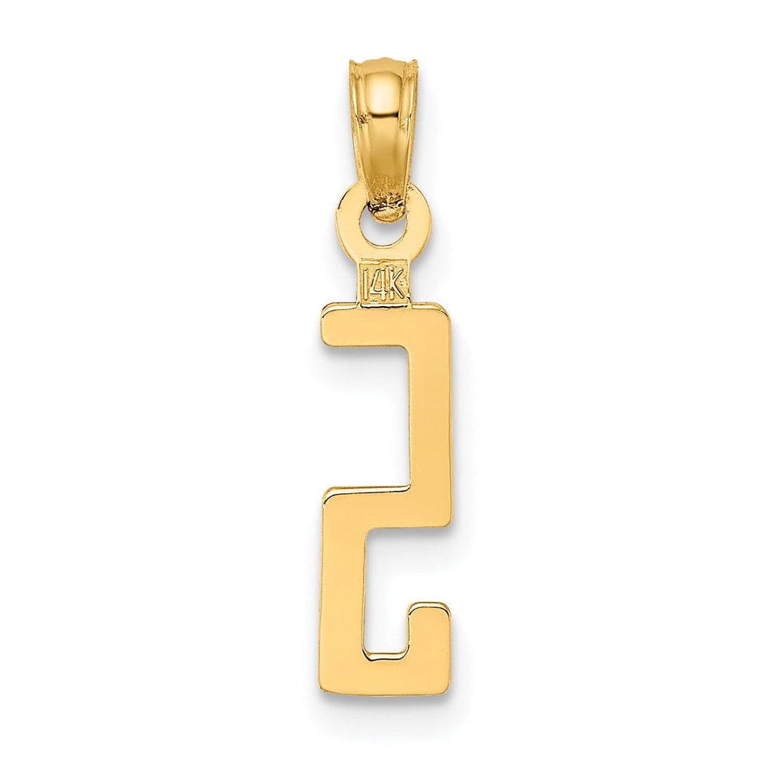 Lovely Rita's Pendants & Charms 14K Yellow Gold Polished Finished Block Script Design Number 5 Charm Pendant