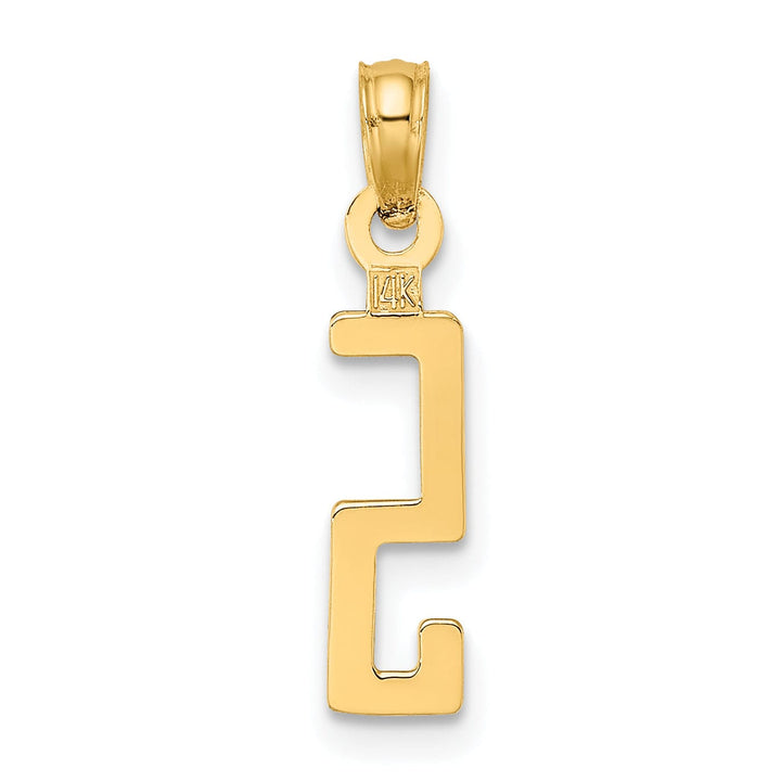 Lovely Rita's Pendants & Charms 14K Yellow Gold Polished Finished Block Script Design Number 5 Charm Pendant