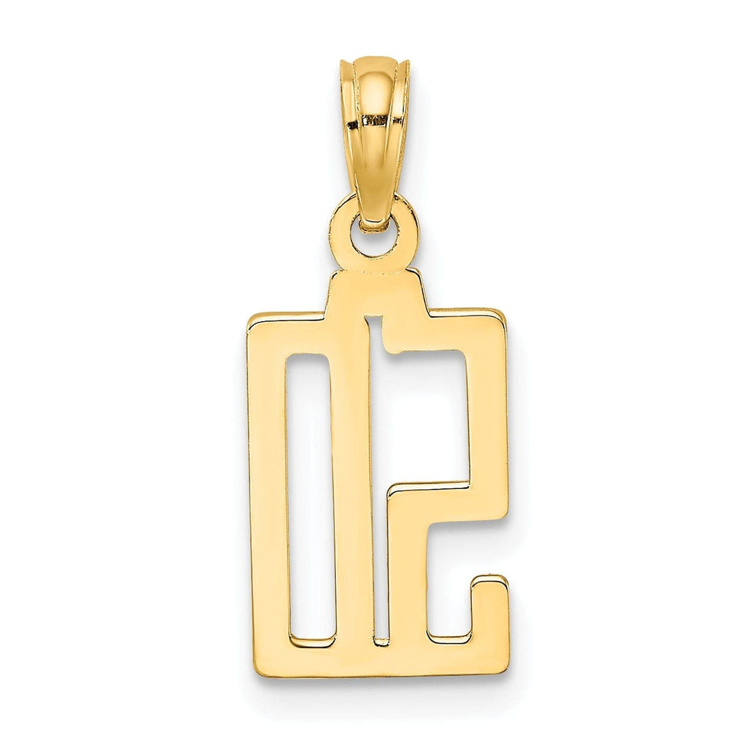 Lovely Rita's Pendants & Charms 14K Yellow Gold Polished Finished Block Script Design Number 50 Charm Pendant