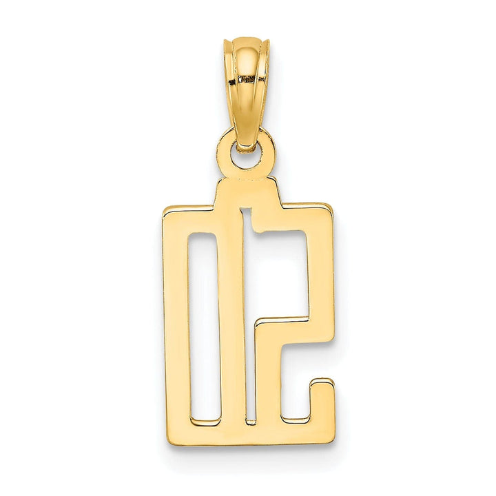 Lovely Rita's Pendants & Charms 14K Yellow Gold Polished Finished Block Script Design Number 50 Charm Pendant