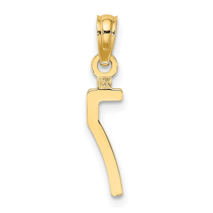 Lovely Rita's Pendants & Charms 14K Yellow Gold Polished Finished Block Script Design Number 7 Charm Pendant
