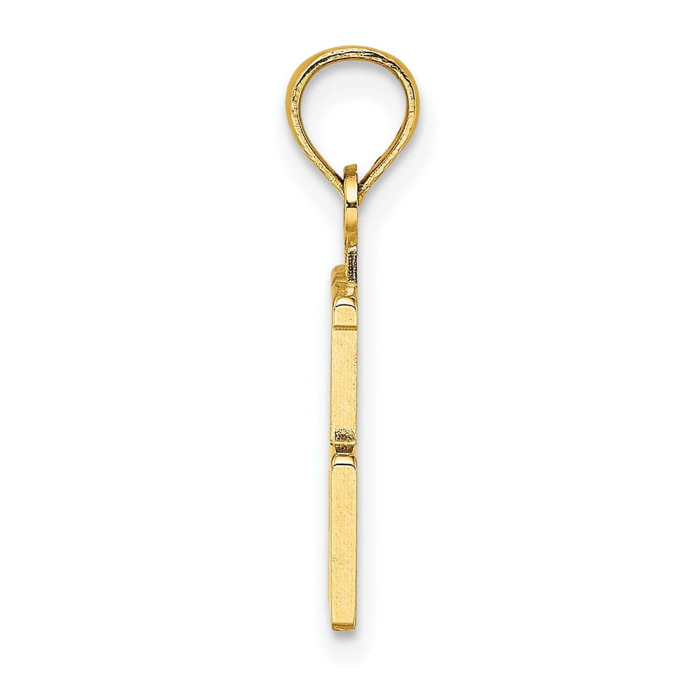 Lovely Rita's Pendants & Charms 14K Yellow Gold Polished Finished Block Script Design Number 75 Charm Pendant