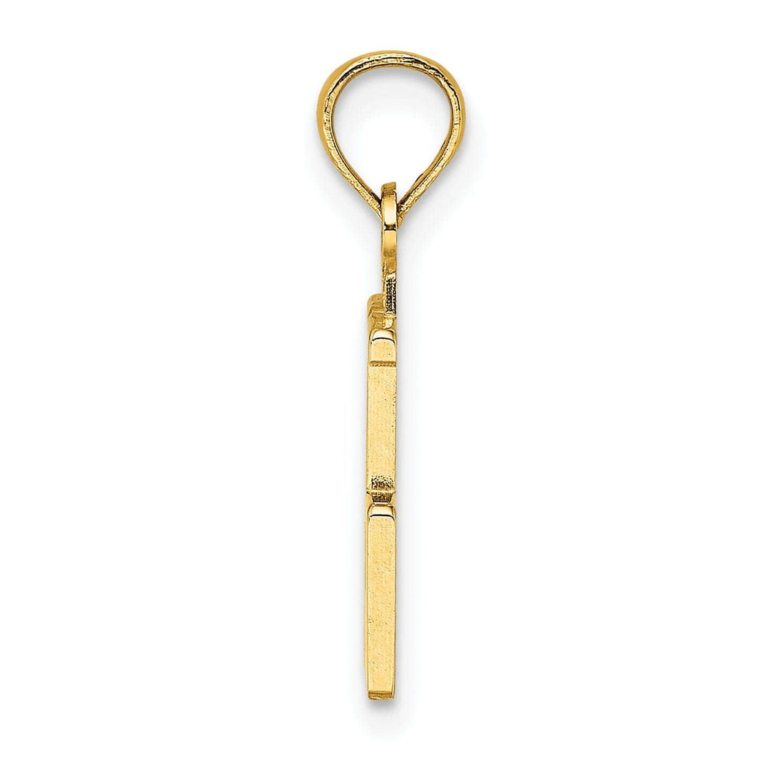Lovely Rita's Pendants & Charms 14K Yellow Gold Polished Finished Block Script Design Number 75 Charm Pendant