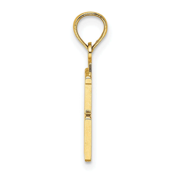 Lovely Rita's Pendants & Charms 14K Yellow Gold Polished Finished Block Script Design Number 75 Charm Pendant