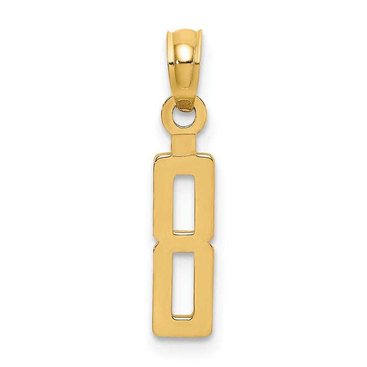 Lovely Rita's Pendants & Charms 14K Yellow Gold Polished Finished Block Script Design Number 8 Charm Pendant