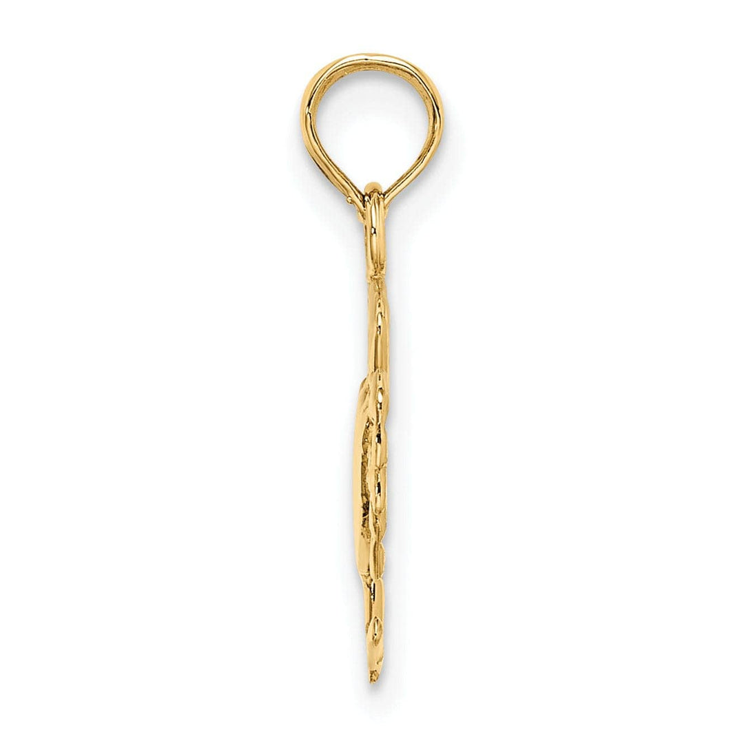 Lovely Rita's Pendants & Charms 14k Yellow Gold Polished Finished Blue Claw Crab Charm Pendant