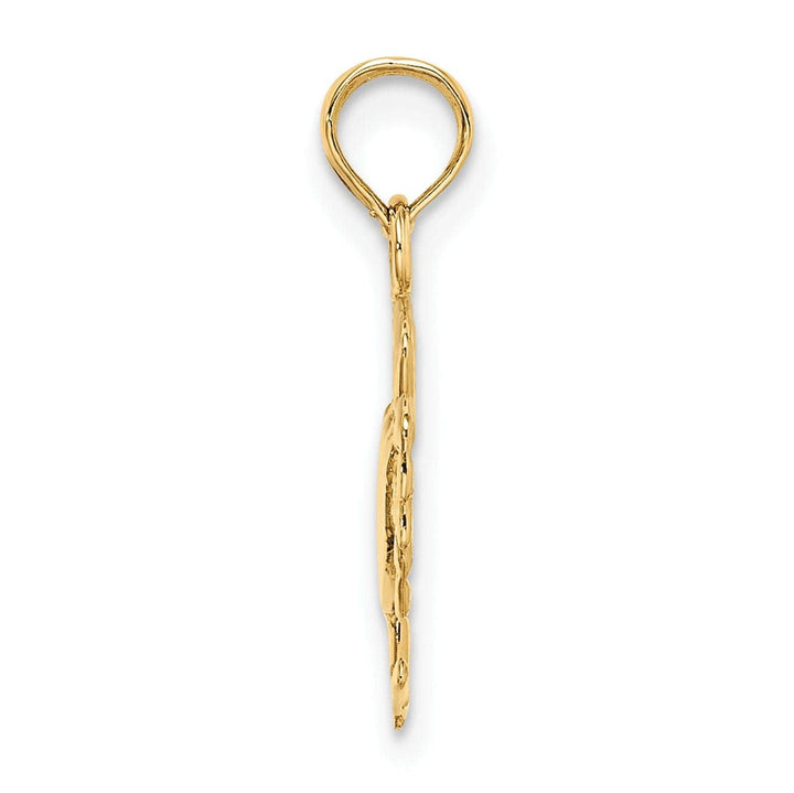 Lovely Rita's Pendants & Charms 14k Yellow Gold Polished Finished Blue Claw Crab Charm Pendant