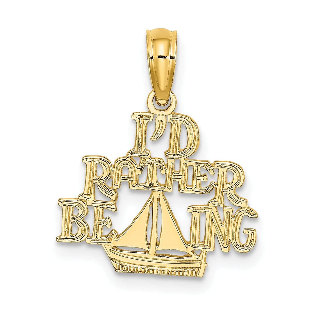Lovely Rita's Pendants & Charms 14K Yellow Gold  Polished Finished  I'D RATHER BE SAILING Charm Pendant