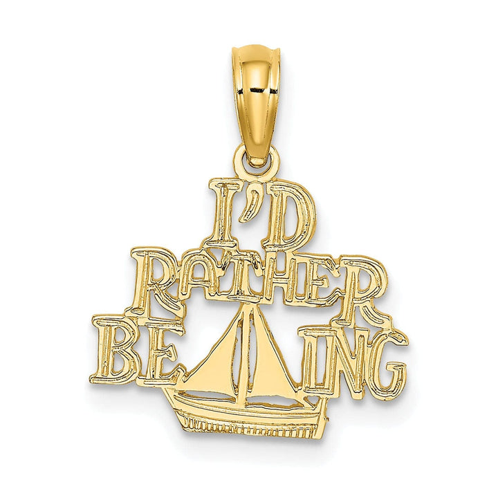 Lovely Rita's Pendants & Charms 14K Yellow Gold  Polished Finished  I'D RATHER BE SAILING Charm Pendant