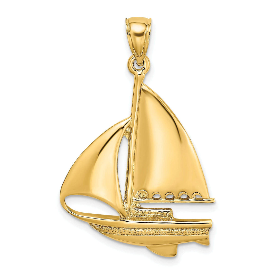 Lovely Rita's Pendants & Charms 14K Yellow Gold Polished Finished Sailboat Charm Pendant