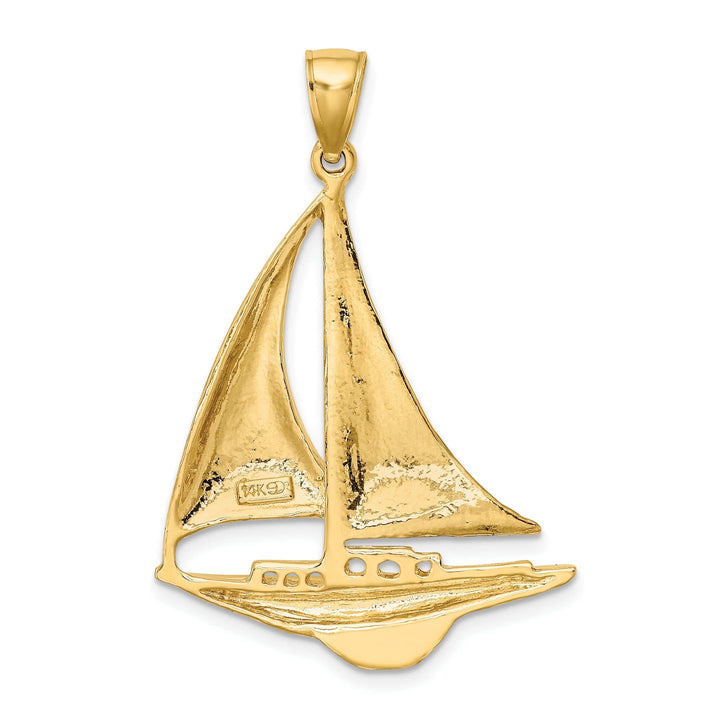 Lovely Rita's Pendants & Charms 14K Yellow Gold Polished Finished Sailboat Charm Pendant
