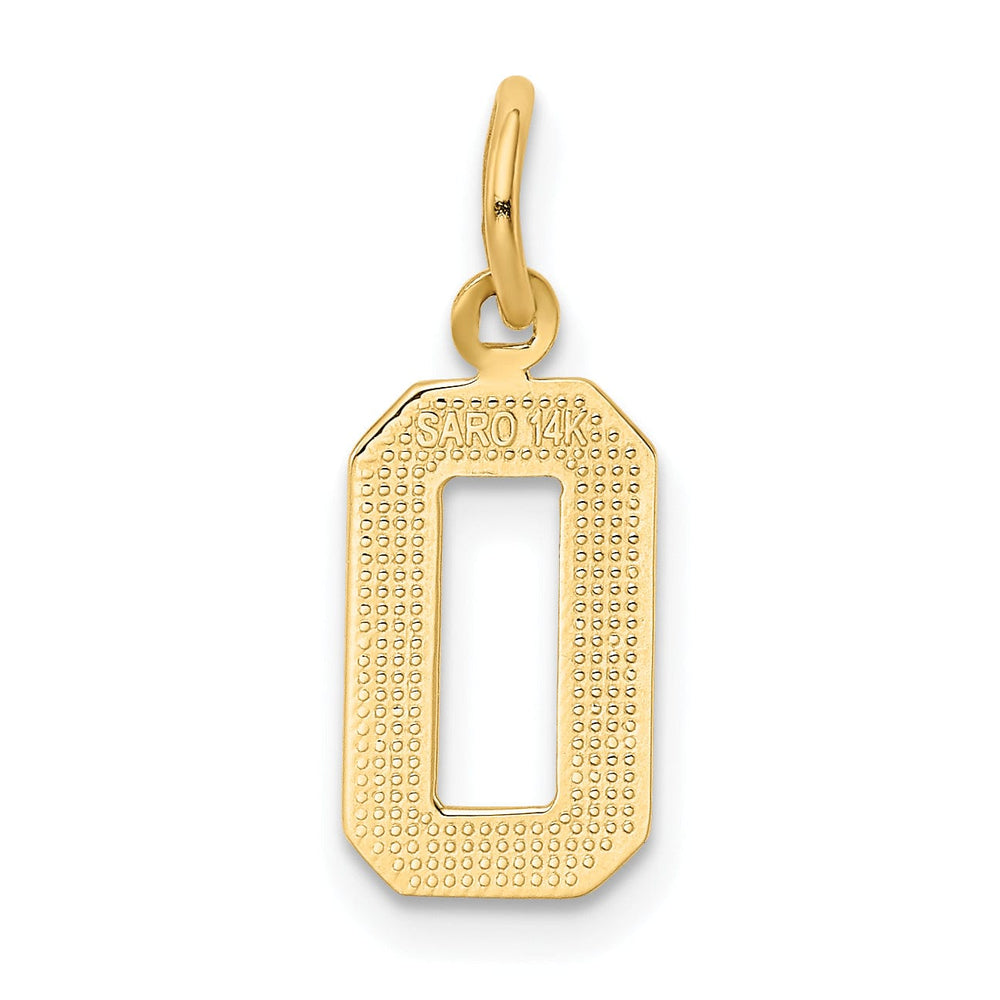 Lovely Rita's Pendants & Charms 14k Yellow Gold Polished Finished Small Size Number 0 Charm Pendant