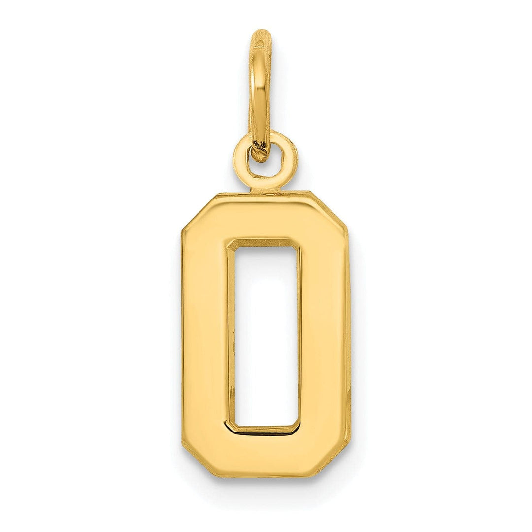 Lovely Rita's Pendants & Charms 14k Yellow Gold Polished Finished Small Size Number 0 Charm Pendant