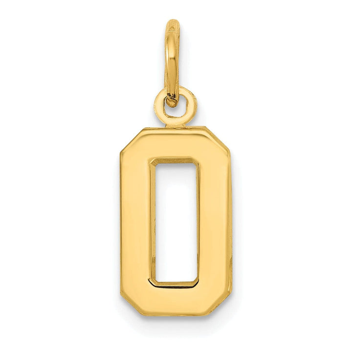 Lovely Rita's Pendants & Charms 14k Yellow Gold Polished Finished Small Size Number 0 Charm Pendant