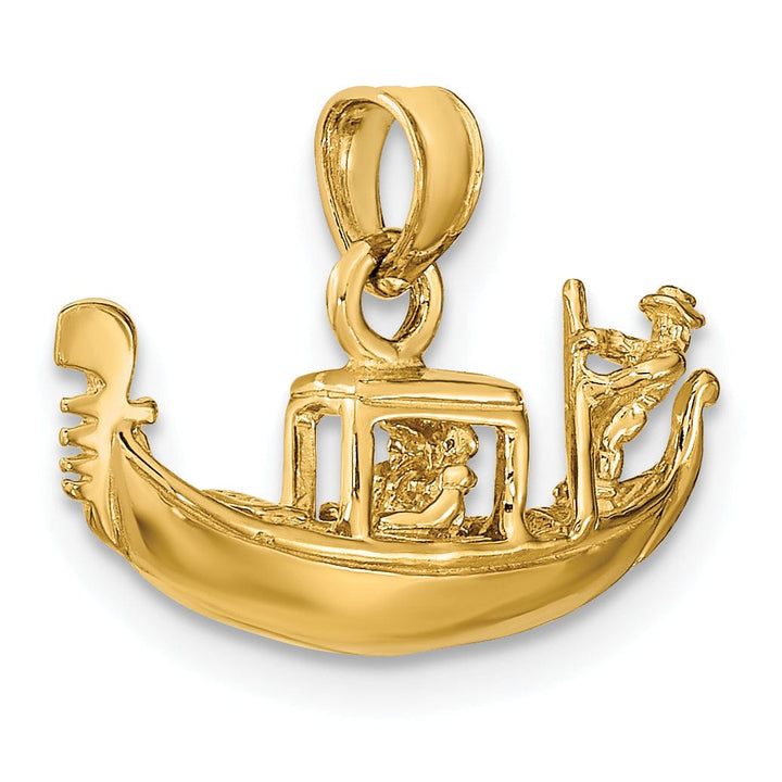 Lovely Rita's Pendants & Charms 14K Yellow Gold Polished Finished Solid 3-Dimensional Gondola Charm Pendant