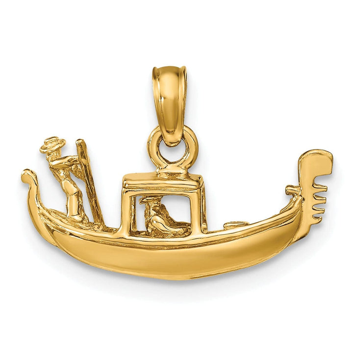 Lovely Rita's Pendants & Charms 14K Yellow Gold Polished Finished Solid 3-Dimensional Gondola Charm Pendant