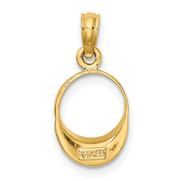 Lovely Rita's Pendants & Charms 14K Yellow Gold Polished Fuschia Color Enameled Finish Beach Sun Visor Charm Pendant