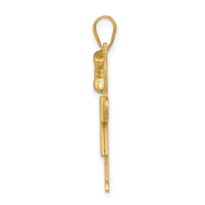 Lovely Rita's Pendants & Charms 14k Yellow Gold Polished Girl With Bow Hugs Charm