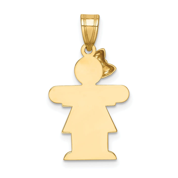 Lovely Rita's Pendants & Charms 14k Yellow Gold Polished Girl With Bow Hugs Charm