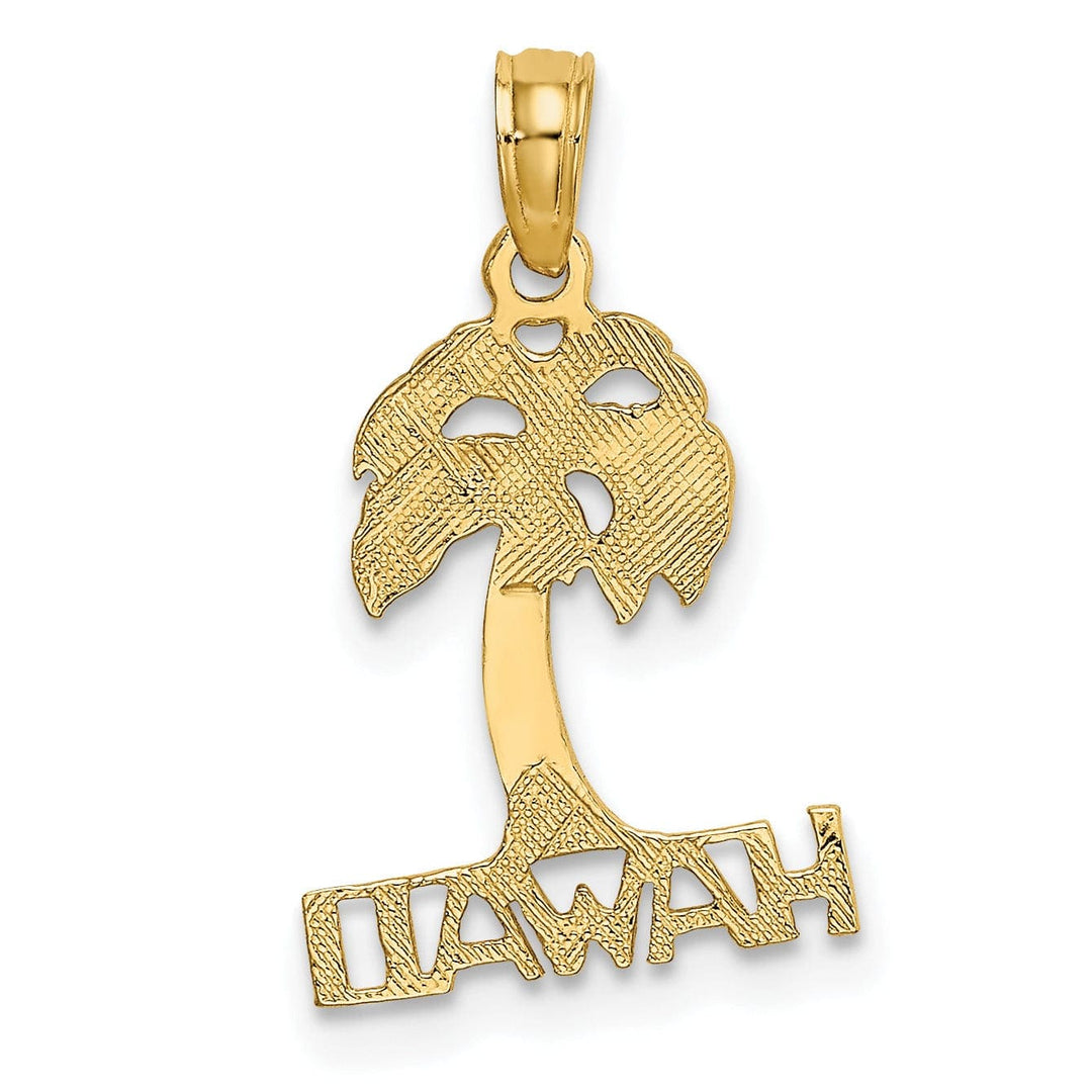 Lovely Rita's Pendants & Charms 14K Yellow Gold Polished HAWAII Under Palm Tree Pendant