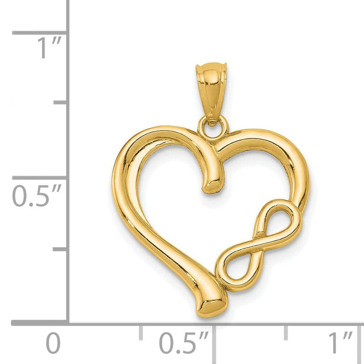 Lovely Rita's Pendants & Charms 14k Yellow Gold Polished Infinity Heart Pendant