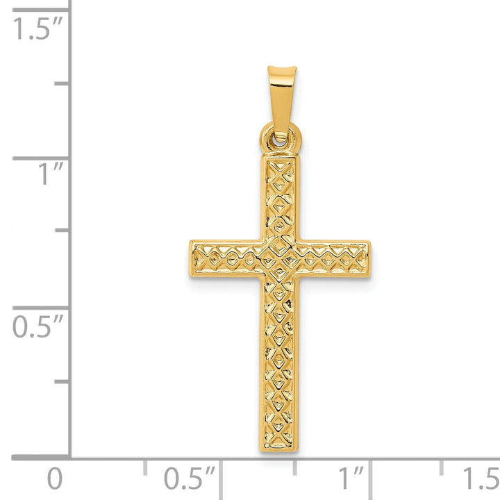 Lovely Rita's Pendants & Charms 14k Yellow Gold Polished Lattice Cross Pendant