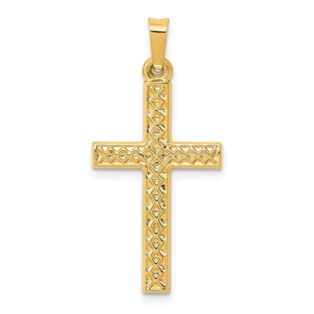 Lovely Rita's Pendants & Charms 14k Yellow Gold Polished Lattice Cross Pendant