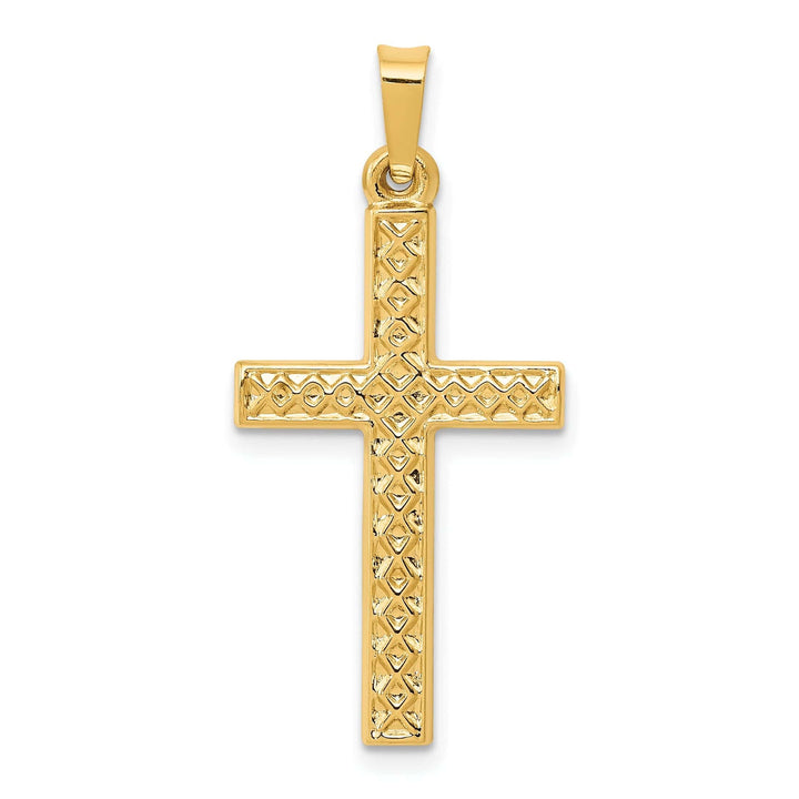 Lovely Rita's Pendants & Charms 14k Yellow Gold Polished Lattice Cross Pendant