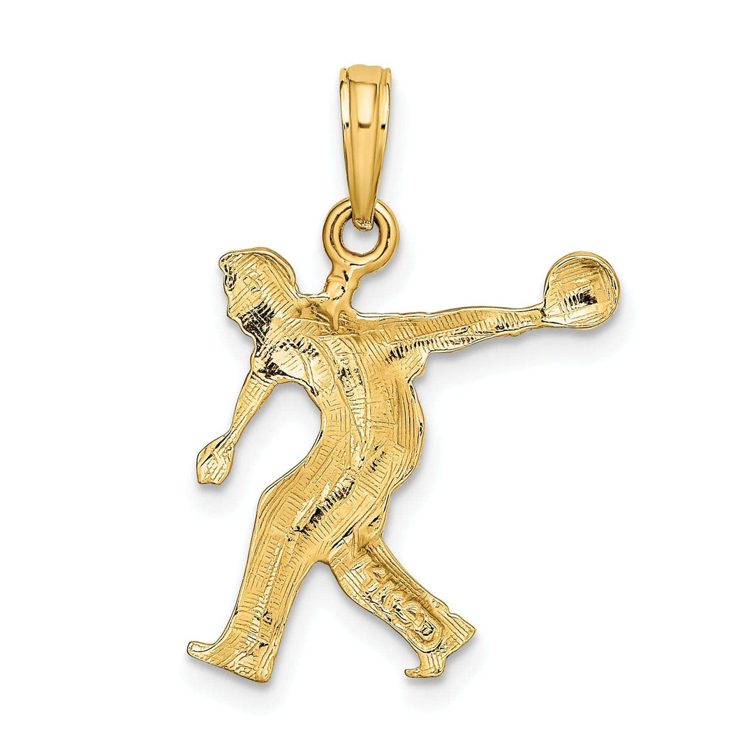 Lovely Rita's Pendants & Charms 14K Yellow Gold Polished Male Bowling Charm Pendant