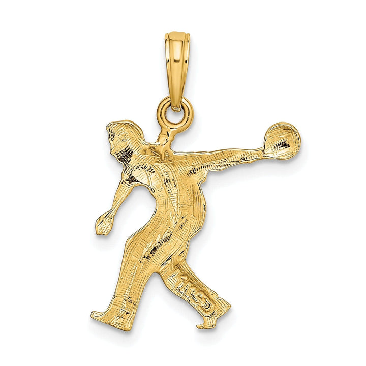 Lovely Rita's Pendants & Charms 14K Yellow Gold Polished Male Bowling Charm Pendant