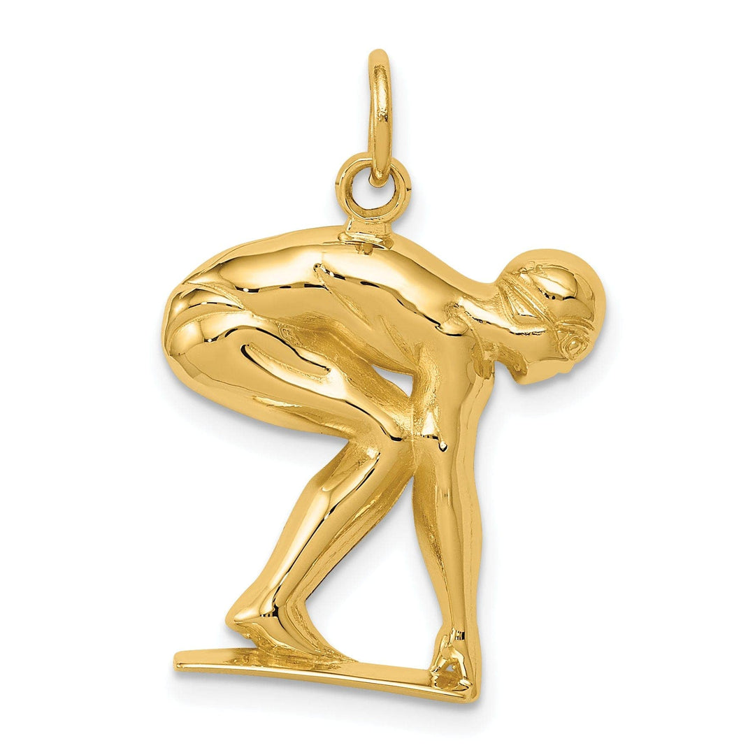 Lovely Rita's Pendants & Charms 14K Yellow Gold Polished Men's Swimmer/Diver Charm Pendant
