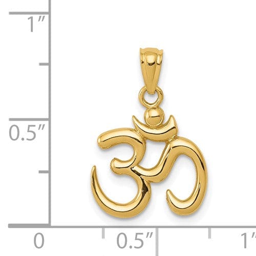 Celebration of Faith Pendants & Charms 14k Yellow Gold Polished Om Symbol Pendant