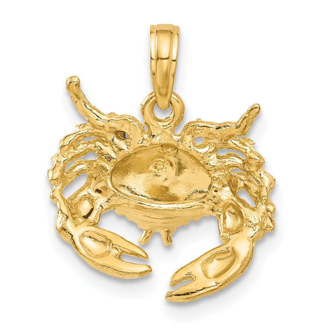 Lovely Rita's Pendants & Charms 14k Yellow Gold Polished Open-Backed Polished Finish Solid Stone Crab Charm Pendant